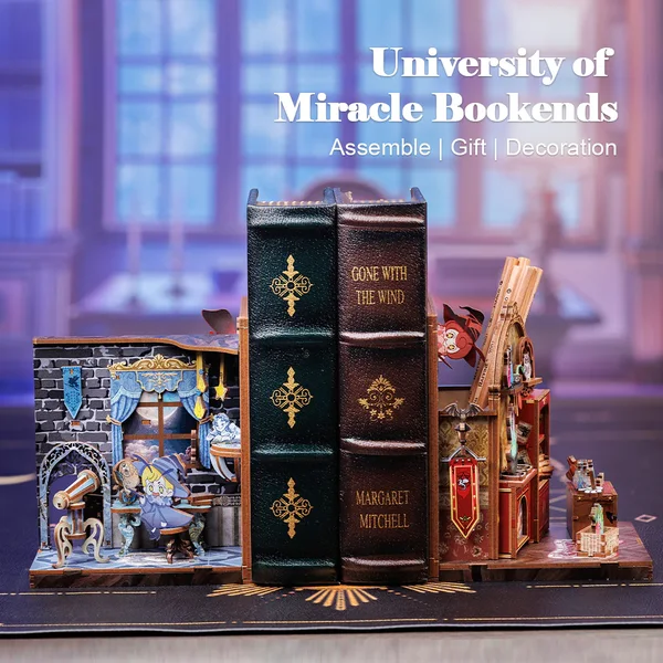 Bookend. Sujetalibros. Academia de magia. Rincón de libros para armar y decorar tu biblioteca - Imagen 2