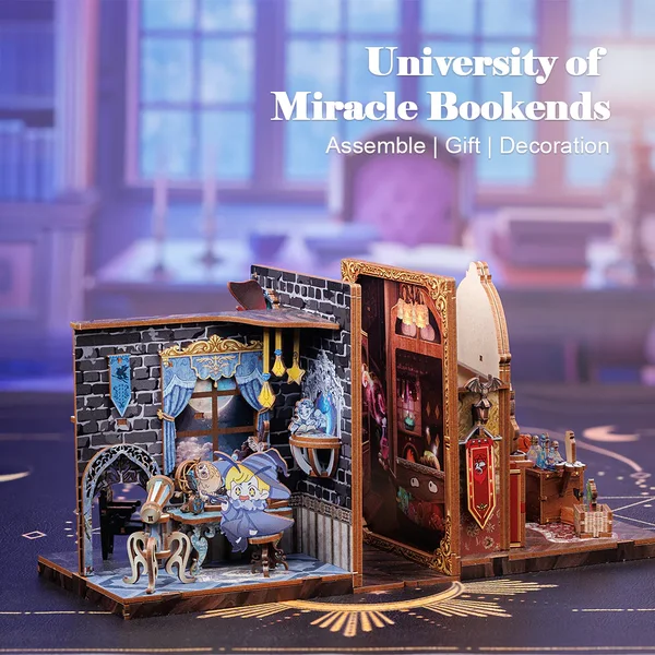 Bookend. Sujetalibros. Academia de magia. Rincón de libros para armar y decorar tu biblioteca - Imagen 4