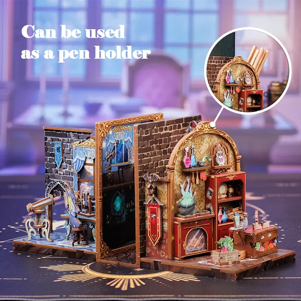Bookend. Sujetalibros. Academia de magia. Rincón de libros para armar y decorar tu biblioteca - Imagen 5