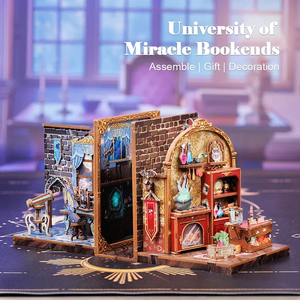 Bookend. Sujetalibros. Academia de magia. Rincón de libros para armar y decorar tu biblioteca - Imagen 7