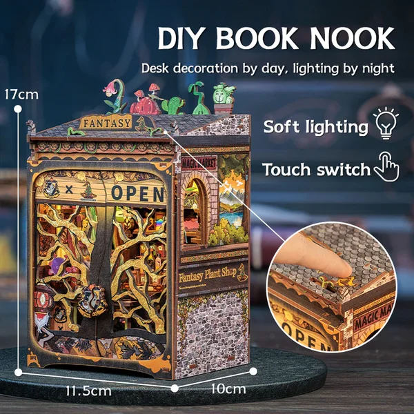 Book Nook Fantasy plant shop. Tienda de plantas. Rincón de libros para armar y decorar tu biblioteca - Imagen 6