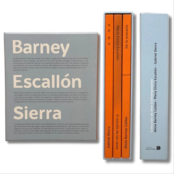 Colección de arte contemporáneo: Alicia Barney Caldas - María Elvira Escallón - Gabriel Sierra
3 tomos con estuche.